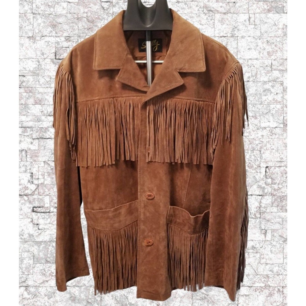 Vintage Suede Leather Fringe Jacket Men's Large by Scully ☆Groovy☆